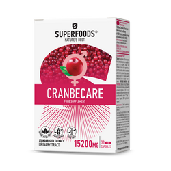 caixa do produto suplemento alimentar superfoods cranbecare cranberry