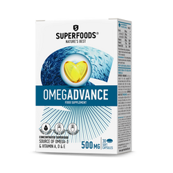 caixa de produto suplemento alimentar superfoods omegaadvance Ómega-3 